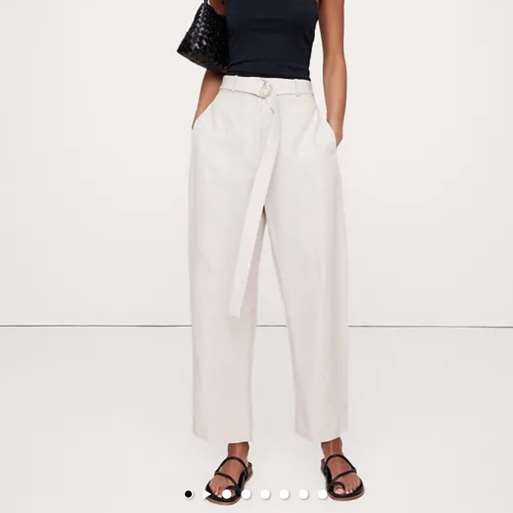 Banana Republic - high rise barrel linen pants